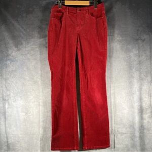 Lauren Jeans Co‎ Ralph Lauren Corduroy Pants Womens 8 Red Straight Leg Stretch